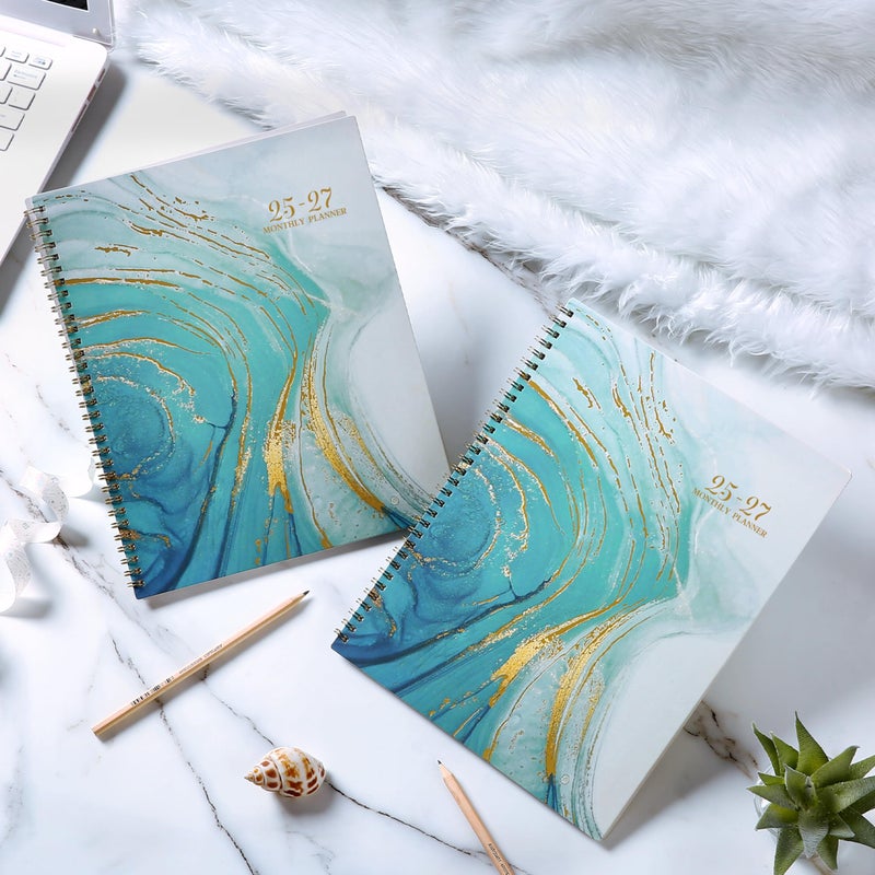 BooQool 2025-2027 Monthly Planner/Calendar - Jul. 2025 - Jun. 2027, 9"" x 11"", 2025-2027 Calendar Spiral Bound, 2 Year Monthly Planner with Tabs - Image 2